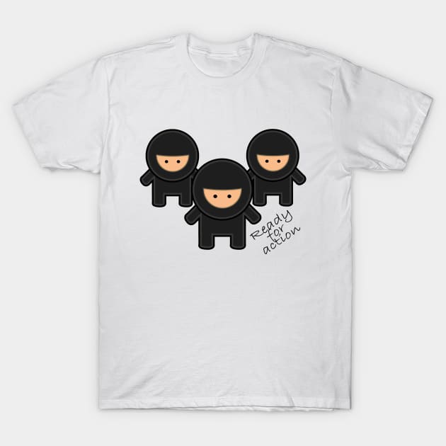 Ninja Action T-Shirt by creationoverload